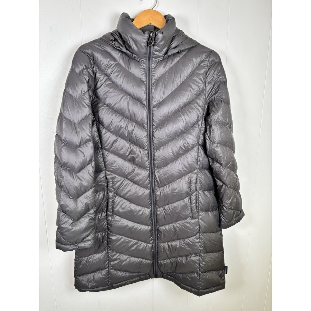 Calvin Klein Packable Sz Large Gray Down Puffer Coat added Embroidered Dragon